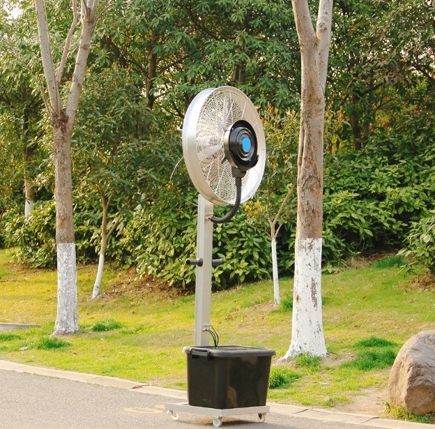 ALOK AGENCIES 26" Mist Fan Cooler Water Mist Fan Commercial Domestic Big Spray Mist Fan 6.5 Ft - Silver