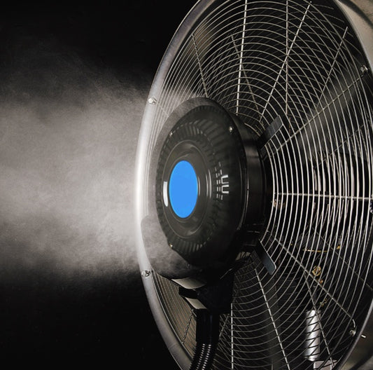 ALOK AGENCIES 26" Mist Fan Cooler Water Mist Fan Commercial Domestic Big Spray Mist Fan 6.5 Ft - Silver